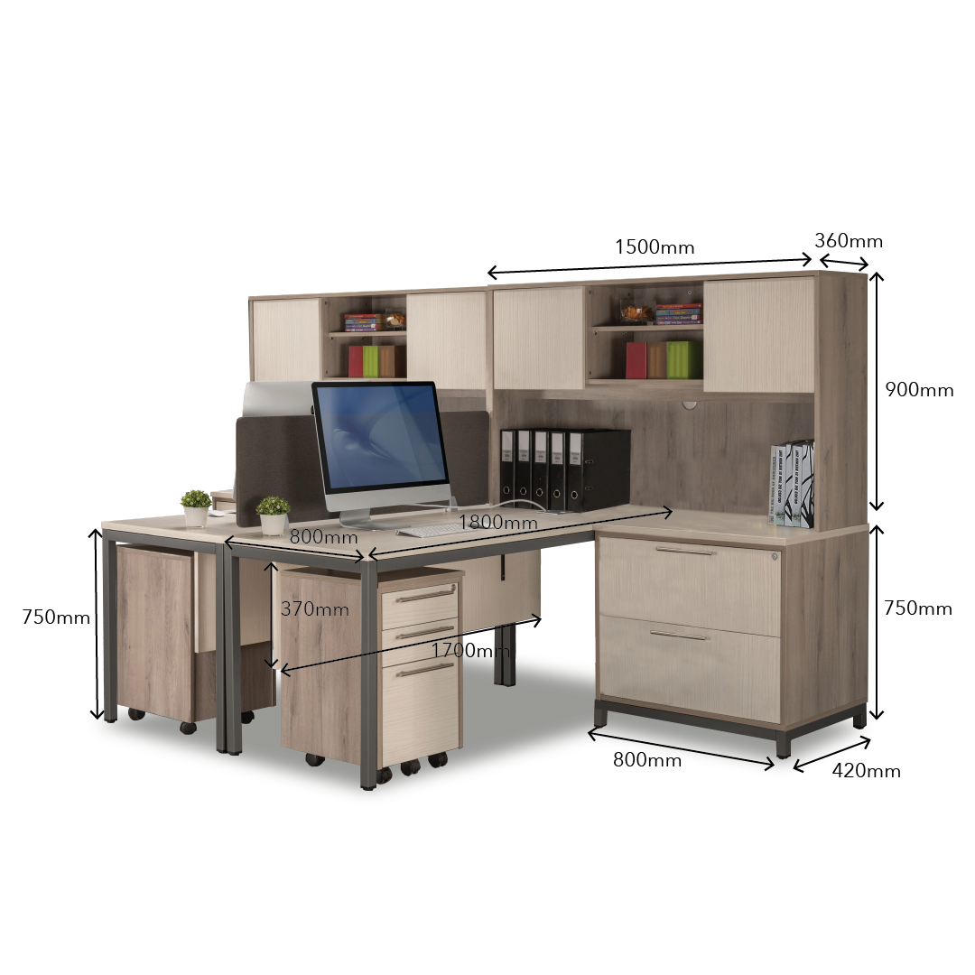 MAXVIN Workstation with Hutch + Pedastal (Cluster of 2)