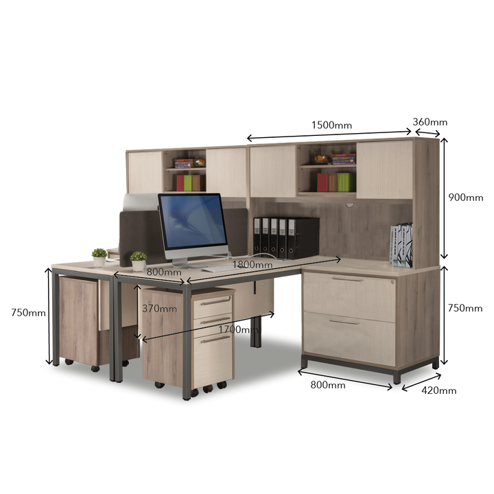 MAXVIN Workstation with Hutch + Pedastal (Cluster of 2)