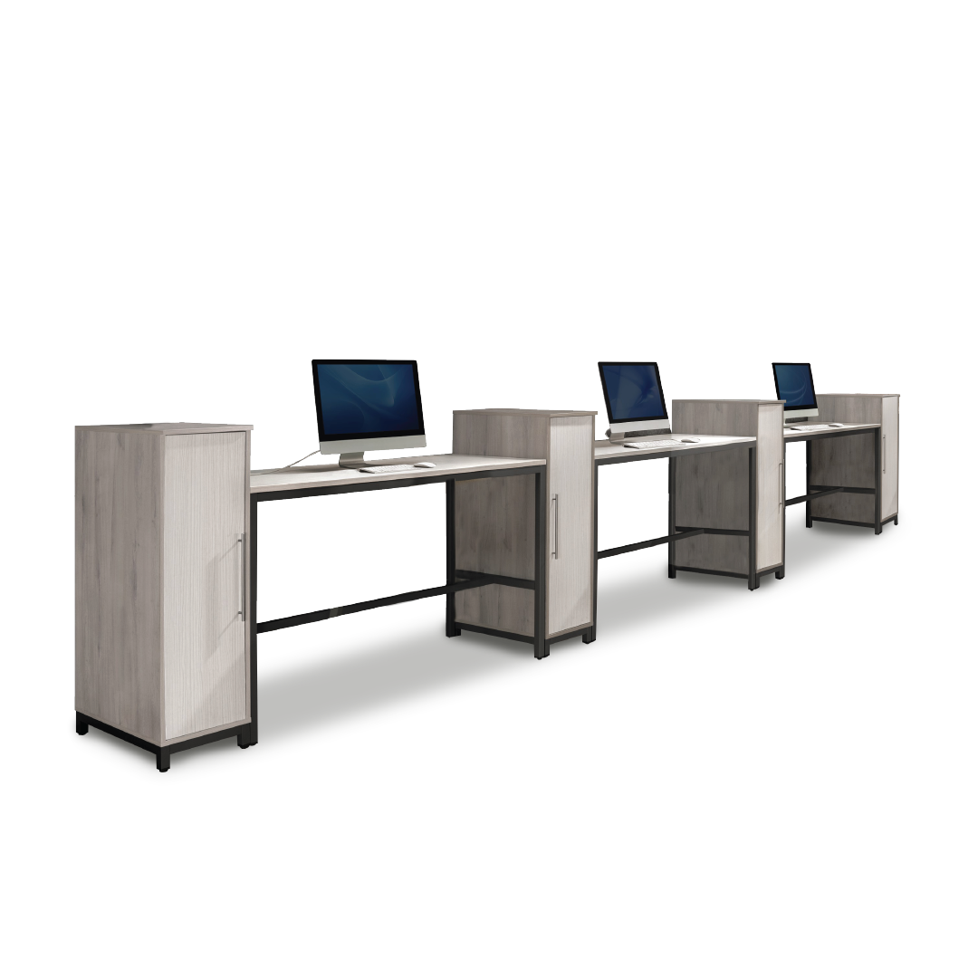 MAXVIN Workstation with Single Medium Cabinet (Cluster of 3)