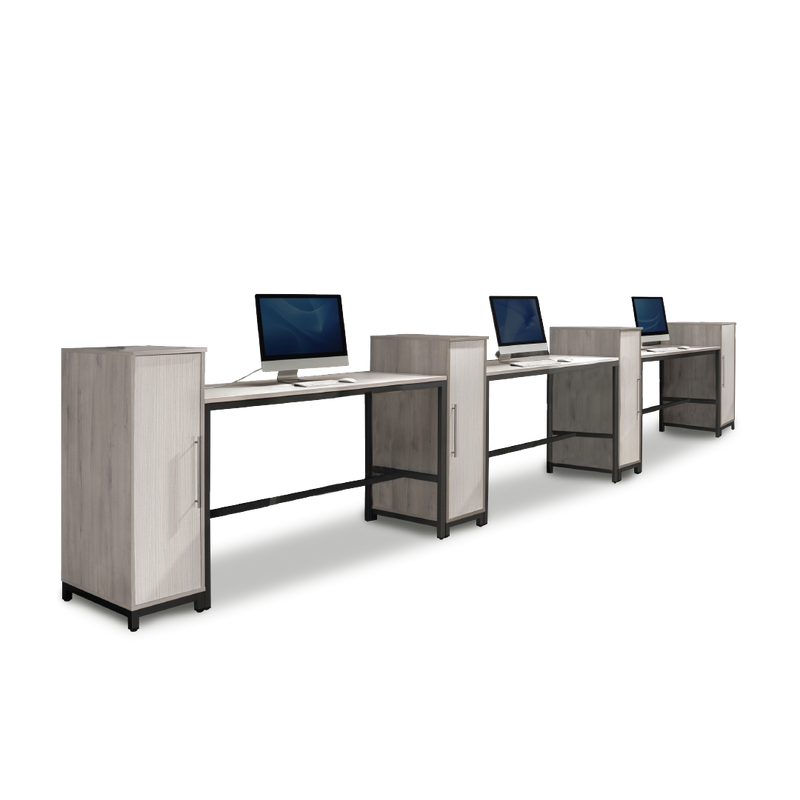 MAXVIN Workstation with Single Medium Cabinet (Cluster of 3)
