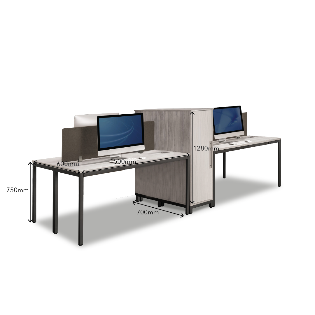 MAXVIN Workstation with Single Medium Cabinet (Cluster of 4)