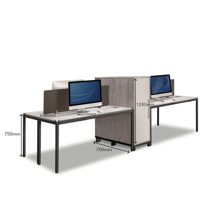 MAXVIN Workstation with Single Medium Cabinet (Cluster of 4)