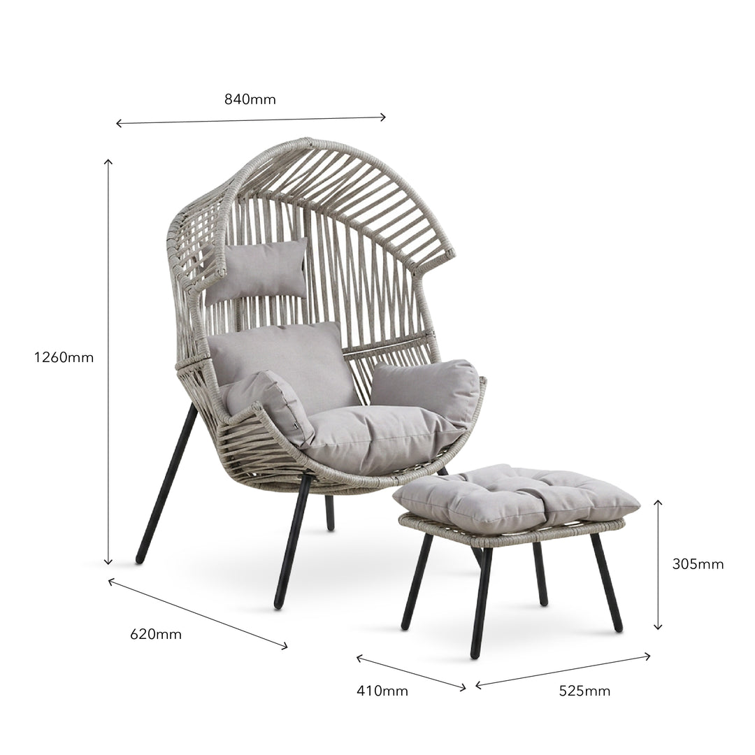 MEADOW Outdoor Lounge Chair with Ottoman