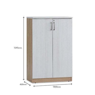 MISSION Medium Height Cabinet with Wooden Door