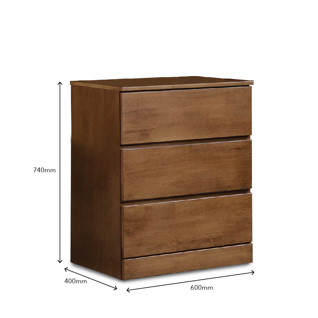 BRAY Walnut 3 Drawer Chest