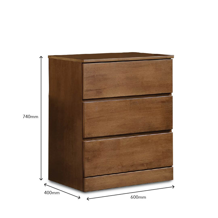 BRAY Walnut 3 Drawer Chest