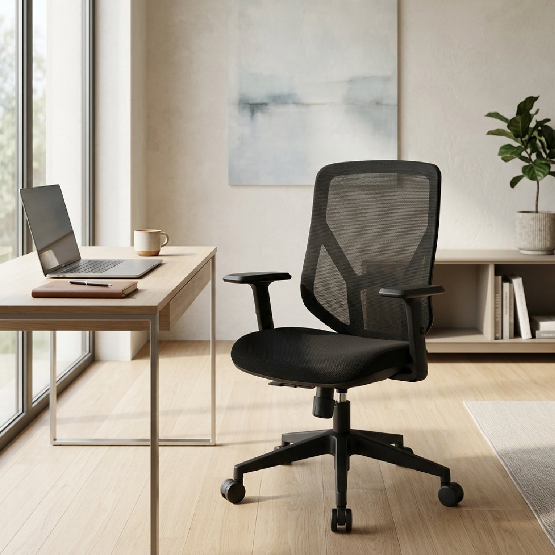 MALLORY Mesh Medium Back Office Chair Black