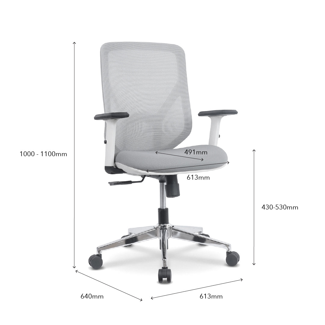 MALLORY Medium Back Office Chair Grey