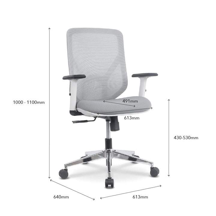 MALLORY Medium Back Office Chair Grey