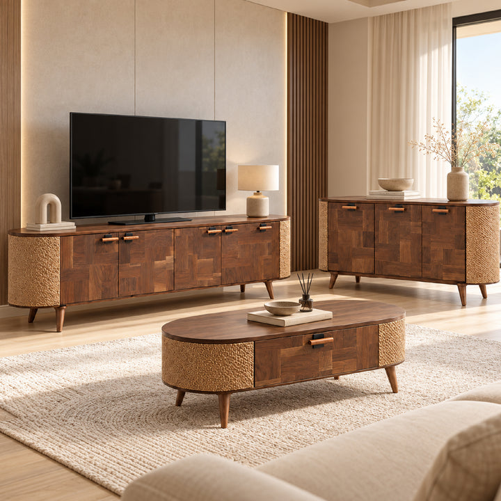 MEGUMI TV Cabinet & Coffee Table with Sideboard