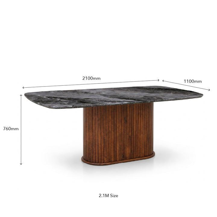 NEALY Crystal Marble Stone Dining Table