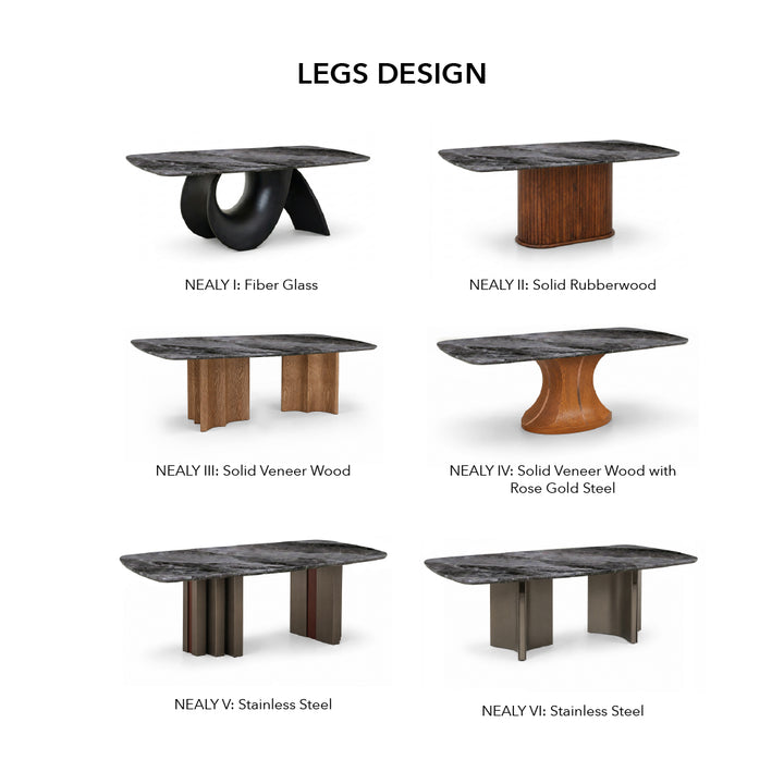 NEALY Crystal Marble Stone Dining Table