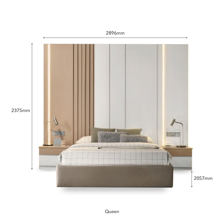 NETONA Build-In Headboard Bed