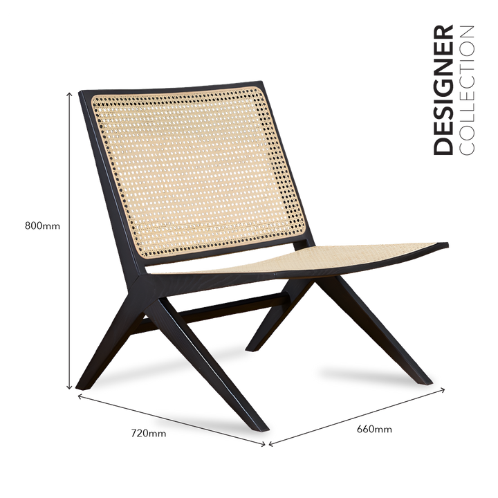 NOAH Rattan Lounge Chair Black Ash