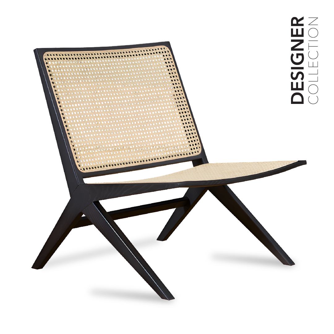 NOAH Rattan Lounge Chair Black Ash