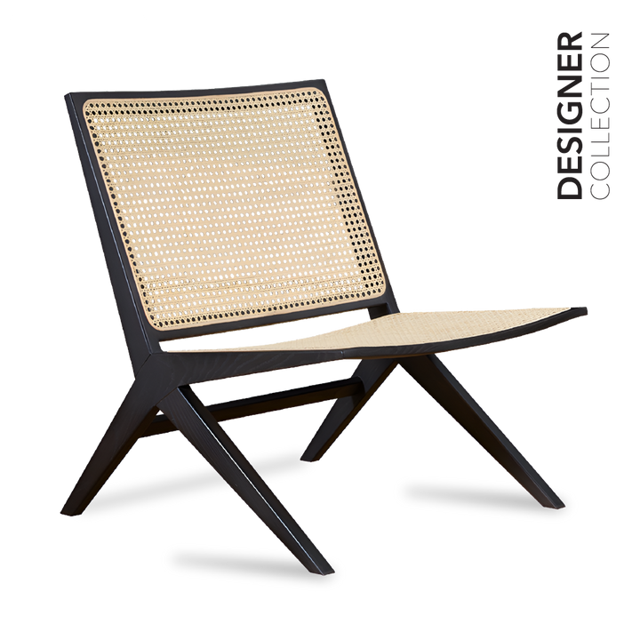 NOAH Rattan Lounge Chair Black Ash