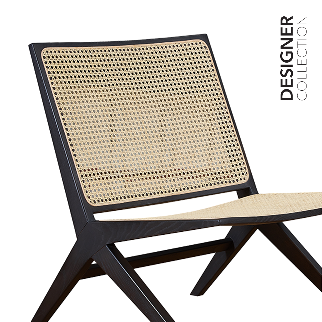 NOAH Rattan Lounge Chair Black Ash