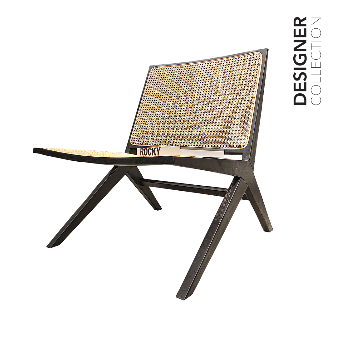 NOAH Rattan Lounge Chair Black Ash