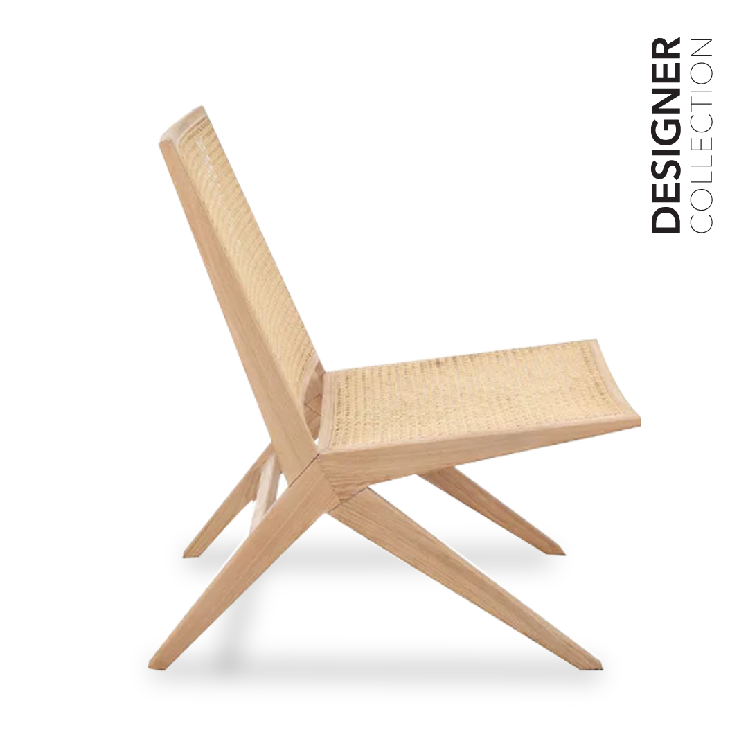 NOAH Rattan Lounge Chair White Ash