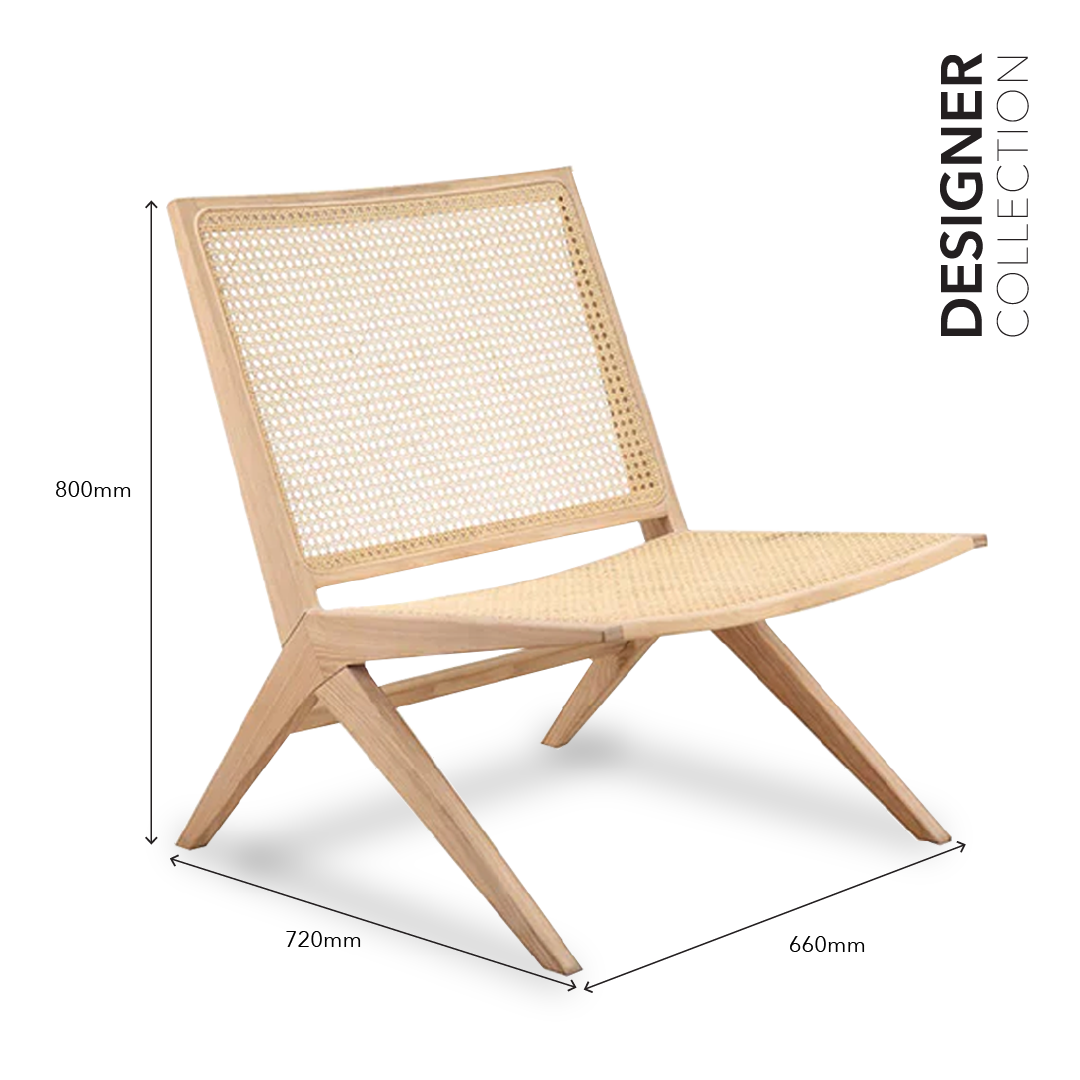 NOAH Rattan Lounge Chair White Ash