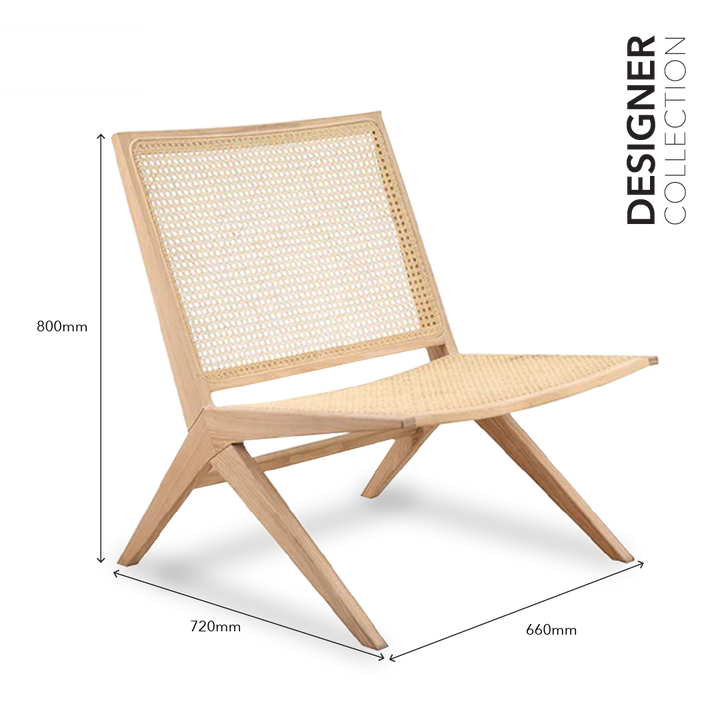 NOAH Rattan Lounge Chair White Ash