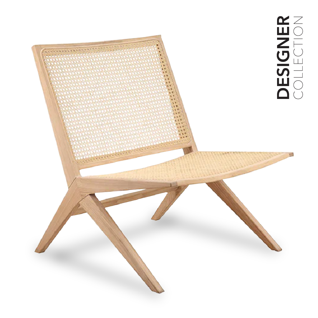 NOAH Rattan Lounge Chair White Ash