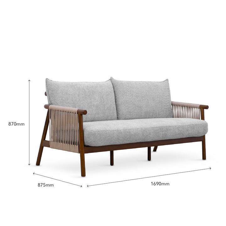 NOREEN 3 Seater Arm Sofa Chair Ash Gray