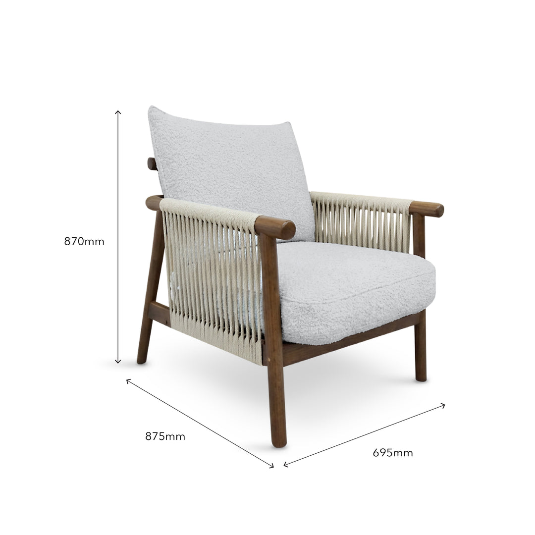 NOREEN 1 Seater Arm Sofa Chair Ash Gray