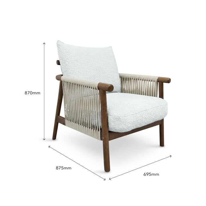 NOREEN 1 Seater Arm Sofa Chair Light Gray