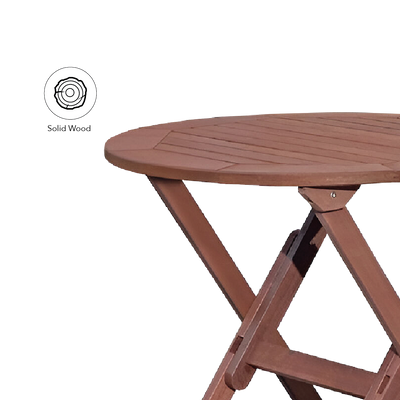 OSAKA II Round Table Set with Folding Arm Chair
