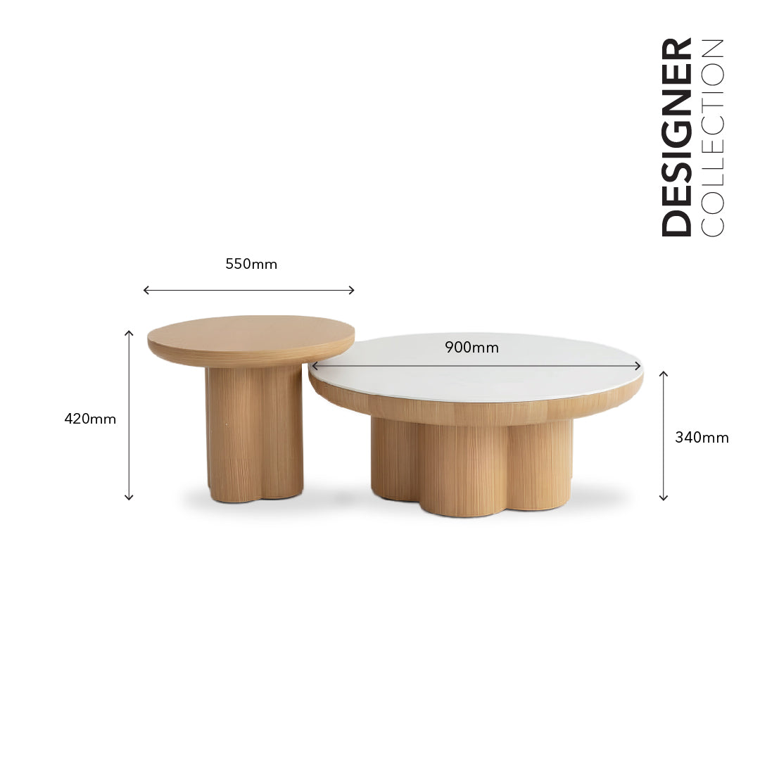 ORBII Marble Coffee Table Set