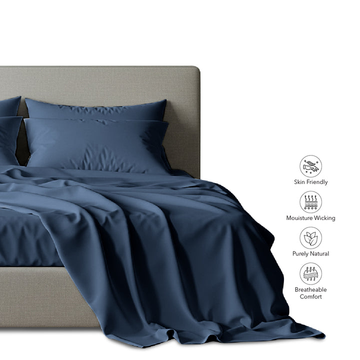 OSAKA BLUE Luxury Egyptian Cotton Bedsheet Set