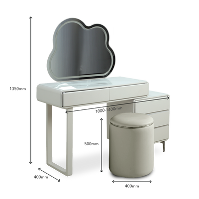 PANSY LED Mirror Dresser with Stool