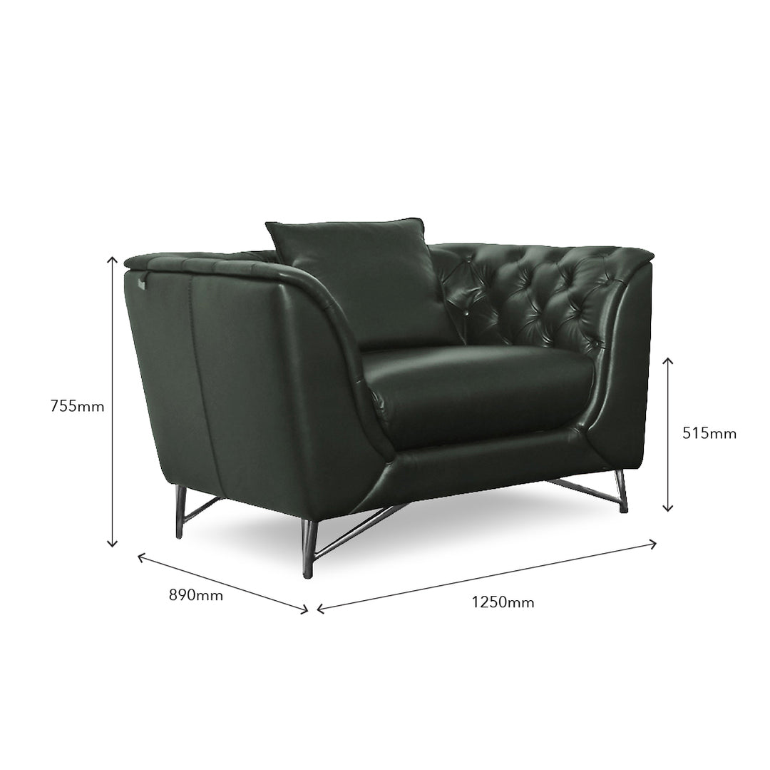 PARKER Full Leather 1 Seater Sofa