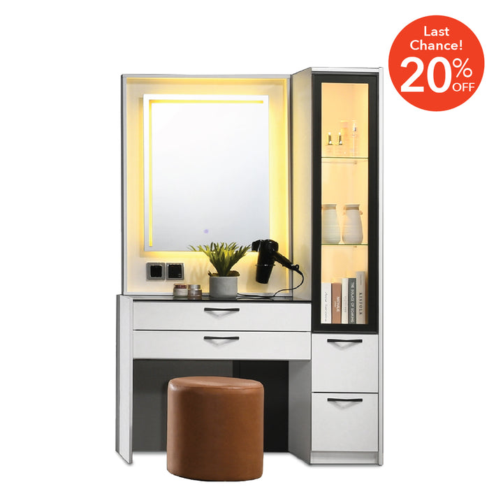 PERTH Touch Screen LED Dresser with Stool