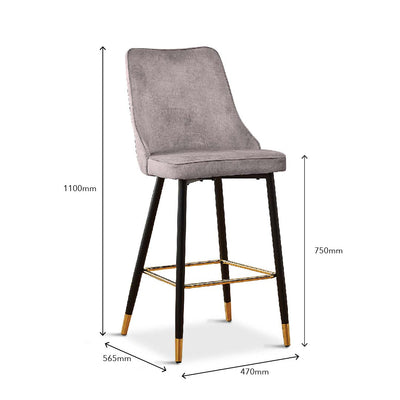 LINTE Bar Chair Dark Grey