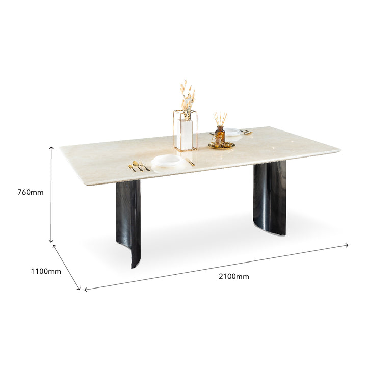 PIPER II Natural Marble Dining Table