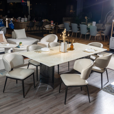 PIPER II Natural Marble Dining Table