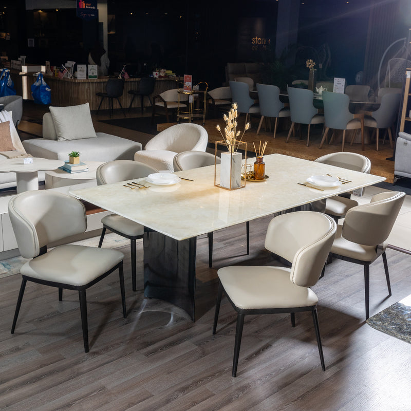 PIPER II Natural Marble Dining Table