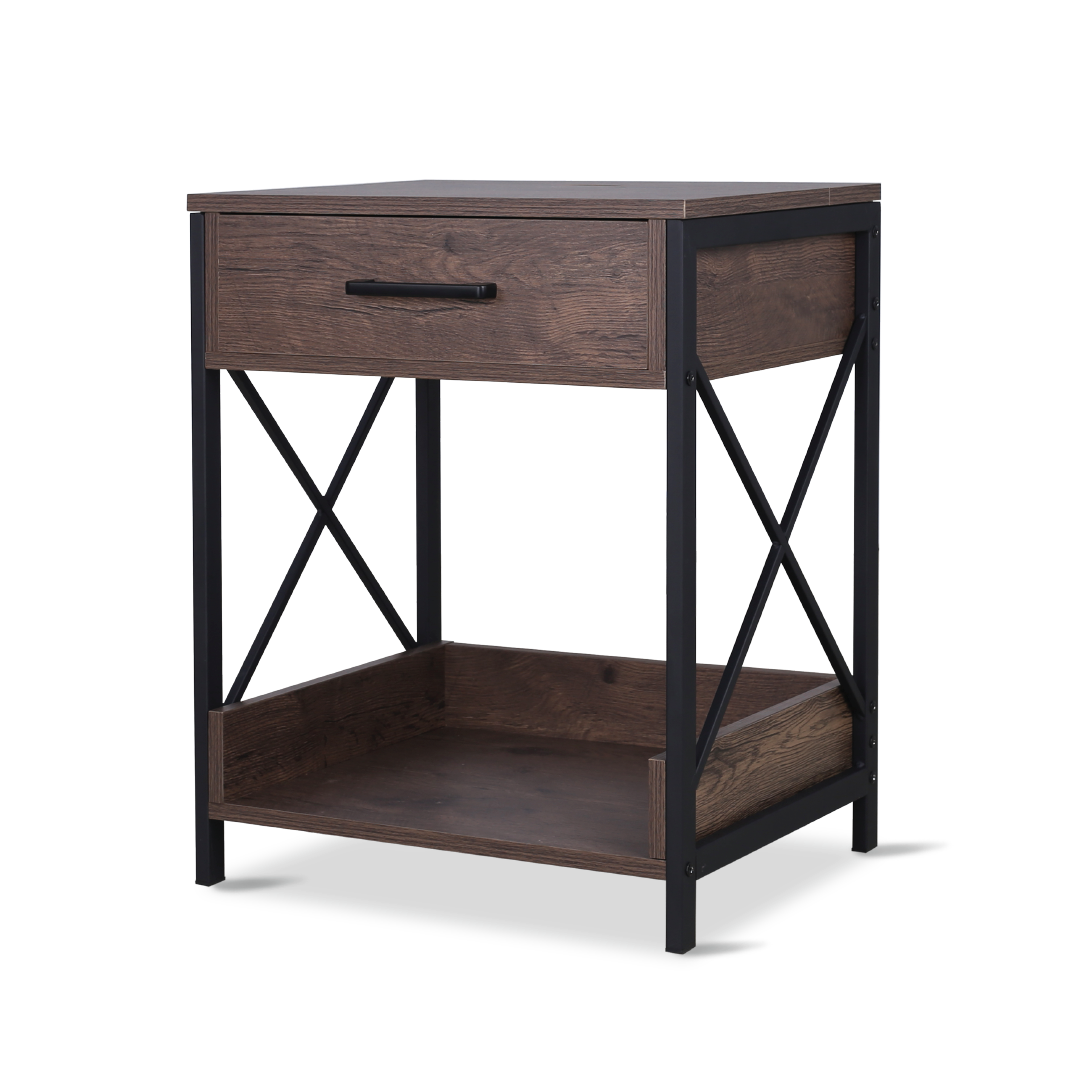 PLIX Bedside Table with USB & Plug