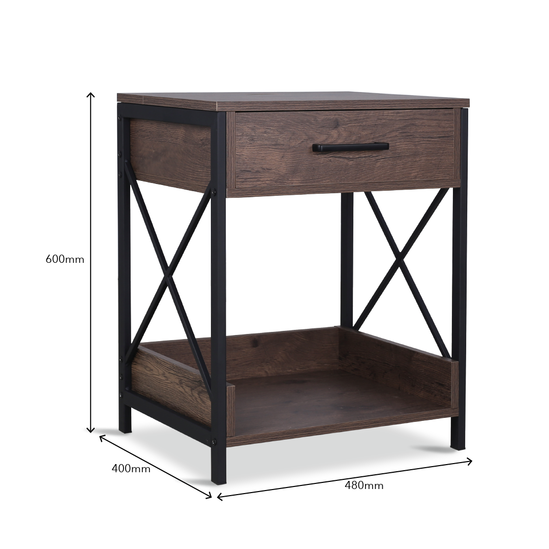 PLIX Bedside Table with USB & Plug