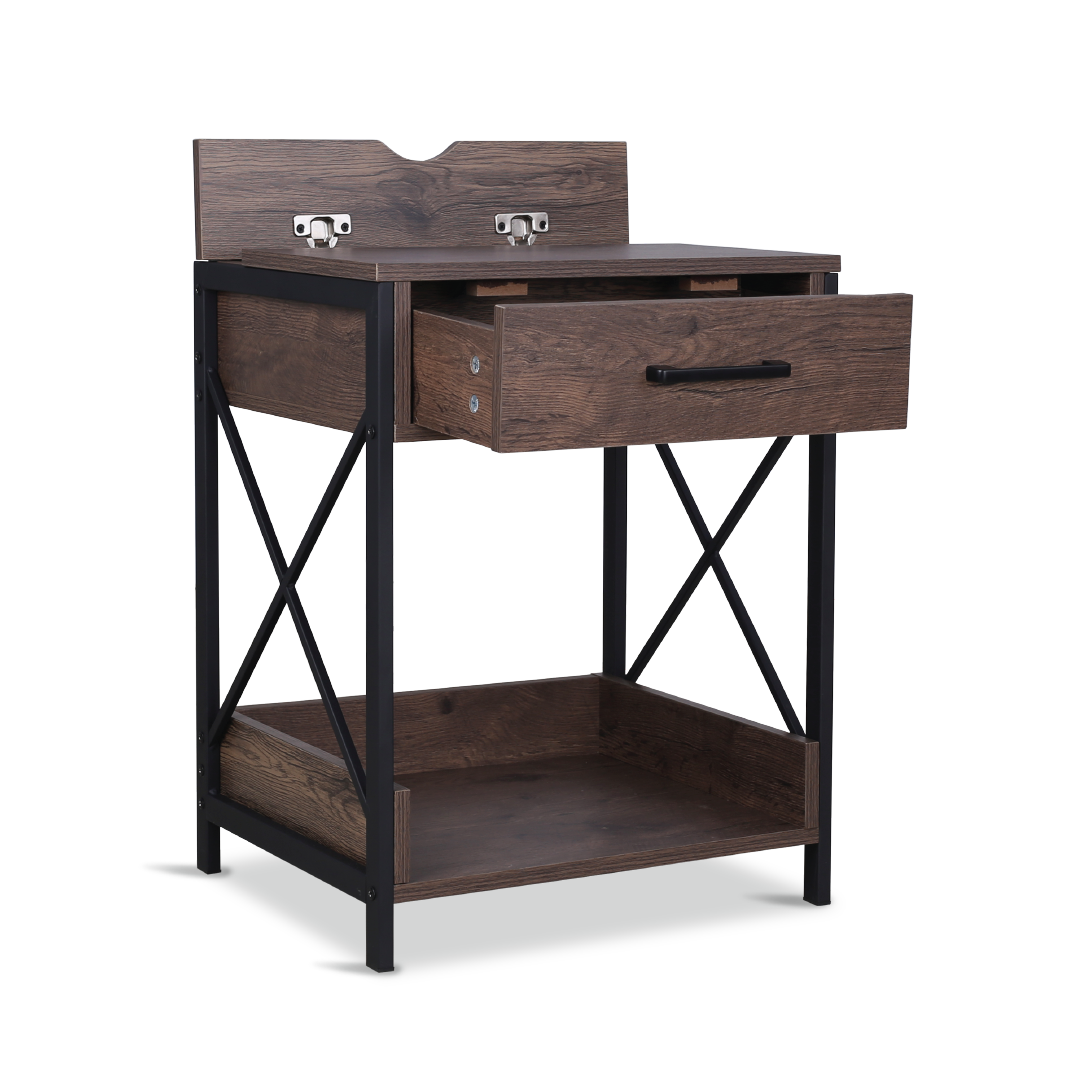 PLIX Bedside Table with USB & Plug