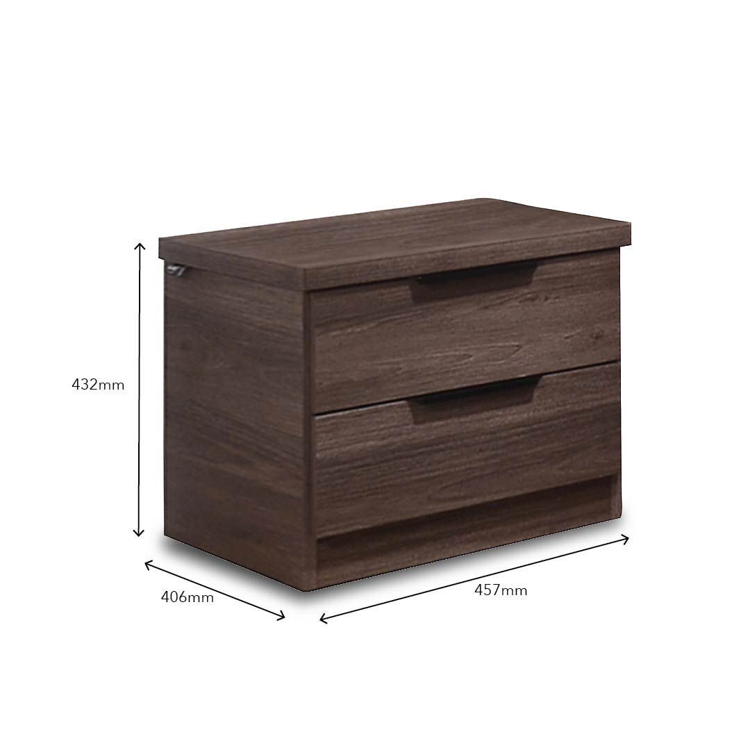 PORCINI Bedside Table Saddle Brown