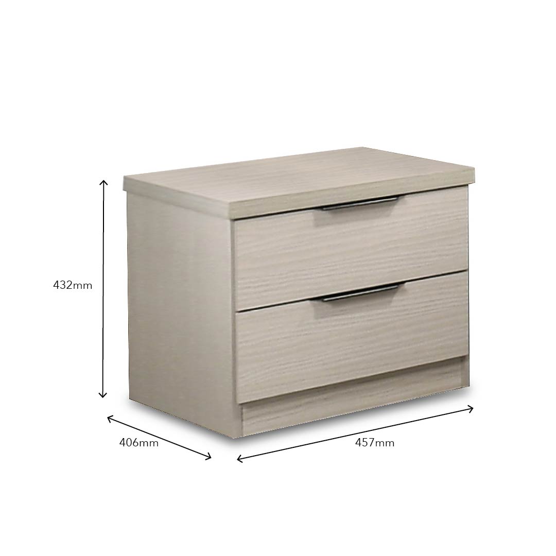 PORCINI Bedside Table White Wash
