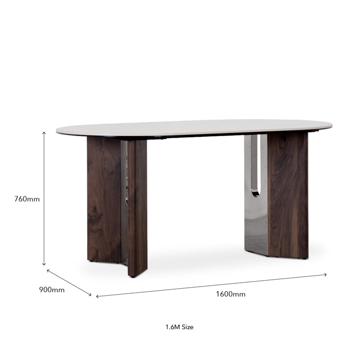 PRESTON Natural Stone Oval Dining Set