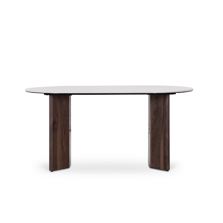 PRESTON Natural Stone Oval Dining Set