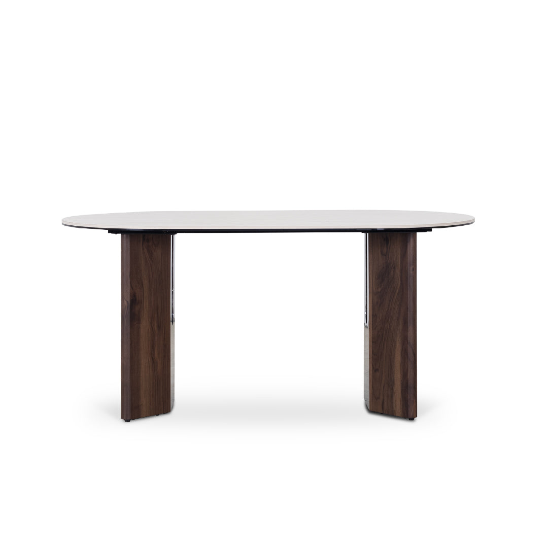 PRESTON Natural Stone Oval Dining Table