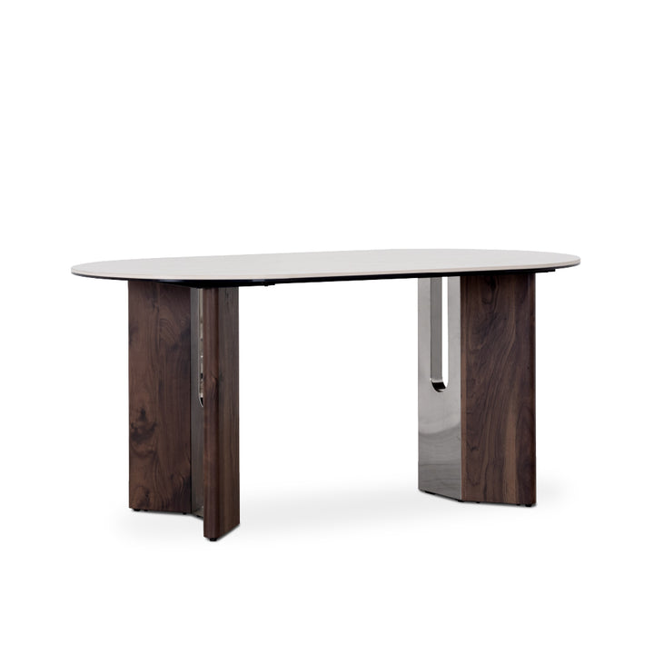 PRESTON Natural Stone Oval Dining Set
