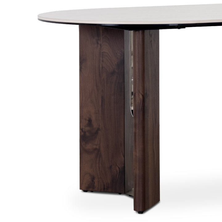 PRESTON Natural Stone Oval Dining Set