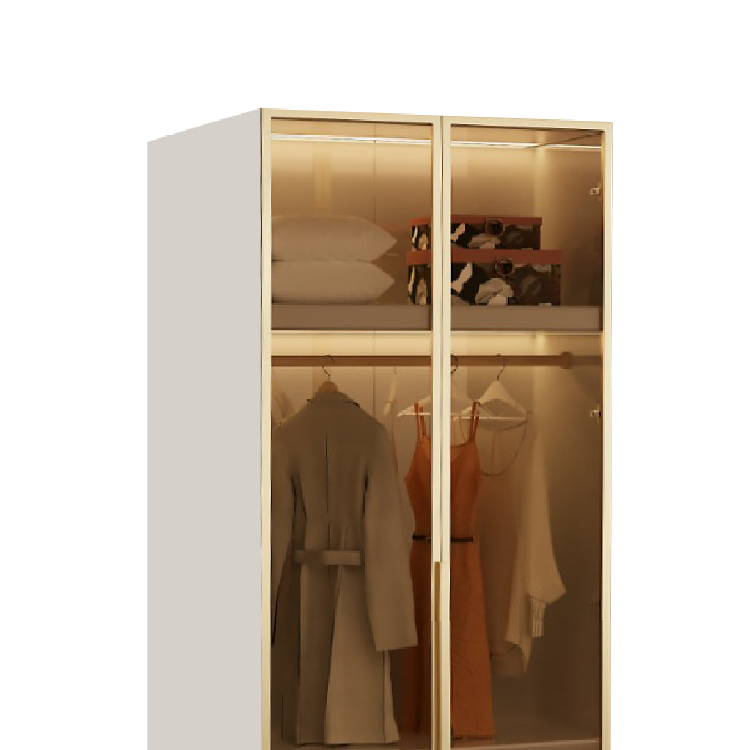 QUINN Gold Tea Glass Door Wardrobe
